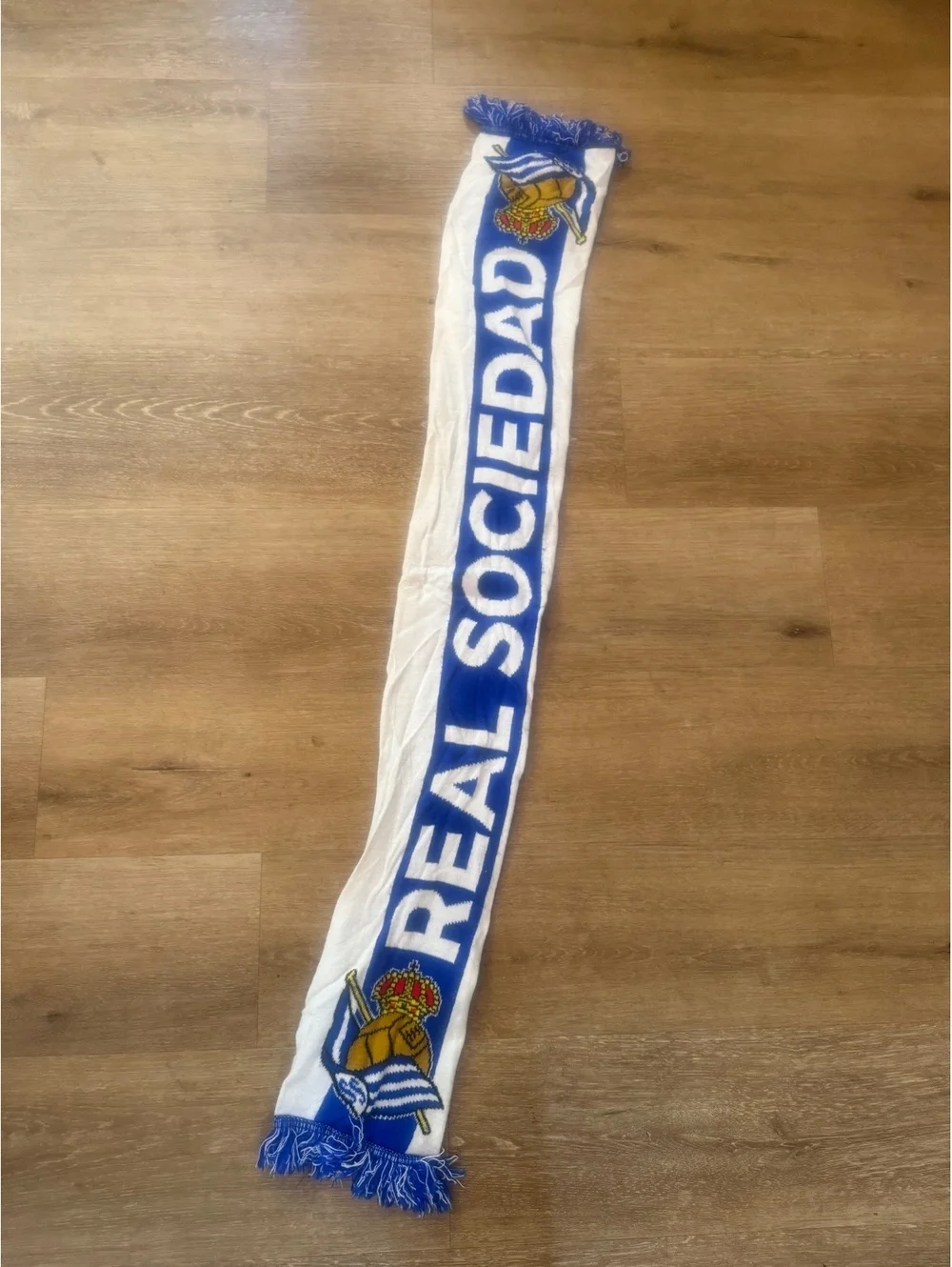 Real Sociedad Football Club Scarf with Team Logo and Colors